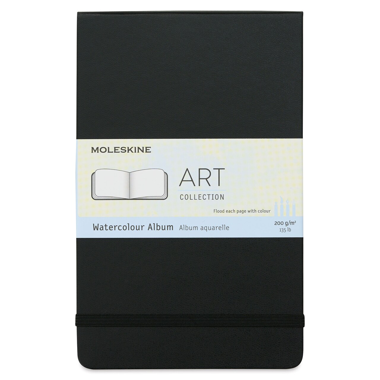 Moleskine Art Collection Watercolor Album - 5" x 8-1/4", Landscape, 72 Pages, Black